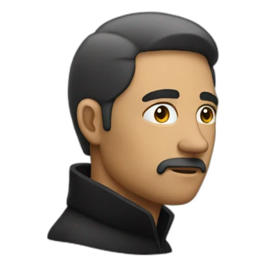 Thoughtful man in black. sticker