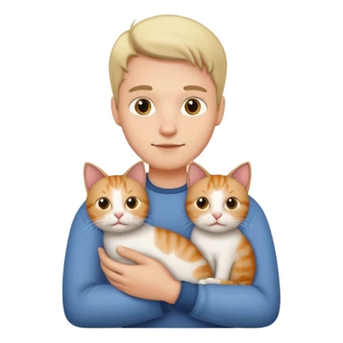 a guy holding a cat sticker