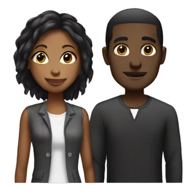 Tall Black male with short black female sticker