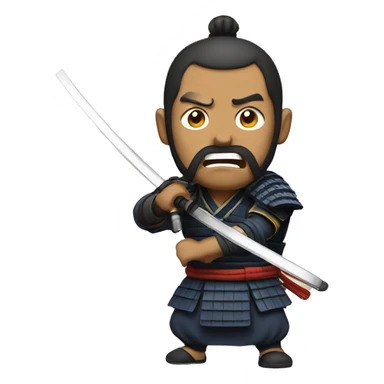 Samurai in complete shock sticker