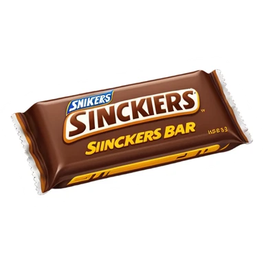 Draw a Snickers bar in its classic brown wrapper with bold logo. sticker