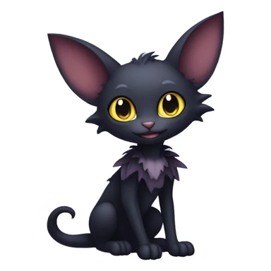 Gorgeous dark anthro bat cat Fakémon full body sticker