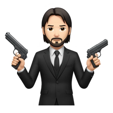 john wick holding pistol sticker