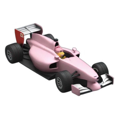 Muscles Pig driving a f1 car sticker