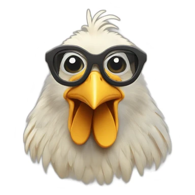 gallina con gafas sticker