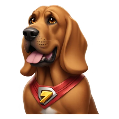 1 brown bloodhound dog as the superhero Shazam! sticker