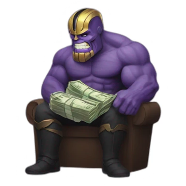 thanos paying money sticker