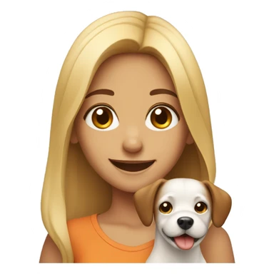 smiling girl with dog sticker