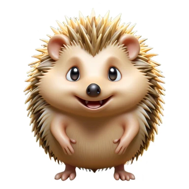Cinematic Comical Hedgehog Portrait Emoji, Head tilted dramatically with an exaggeratedly surprised expression and wide, comically expressive eyes, featuring a small, spiky body with quills that seem to dance with playful energy, Simplified yet hilariously expressive features, highly detailed, glowing with a slightly sassy woodland glow, high shine, dramatic yet playful, stylized with an air of cheeky hedgehog mischief, soft glowing outline, capturing the essence of a meme-worthy hedgehog that looks ready to roll its way into viral fame! sticker
