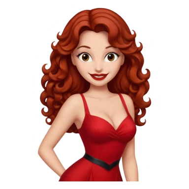 Jessica rabbit, but with Brown hair . Hair is curly, brown and long  sticker