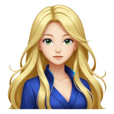 Elegant beautiful woman, long flowing hair, glowing skin, captivating eyes, fashionable outfit, dreamy light, detailed anime-style, vibrant colors, transparent background sticker