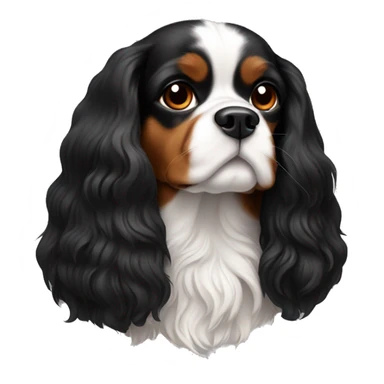 2 cavalier tricolor dogs sticker