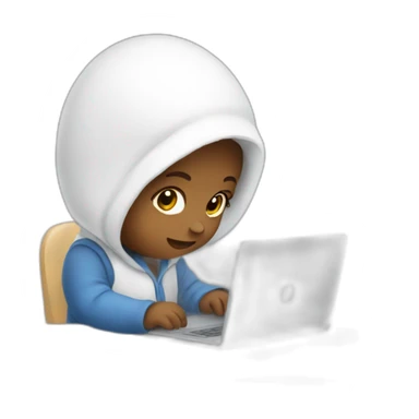 Newborn working on laptop sticker