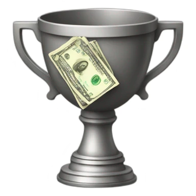tournament cup with cash sticker