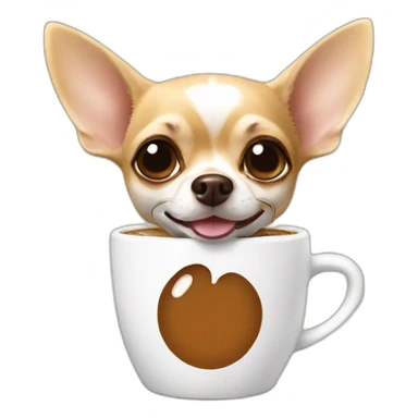 chihuahua drinks coffee sticker