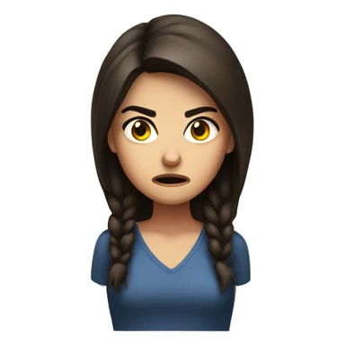 Angry brunette girl sticker