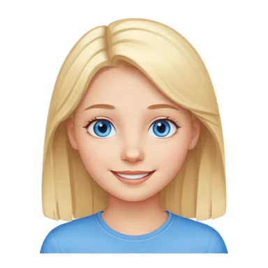 A girl with blue eyes, light hair to her chin sticker