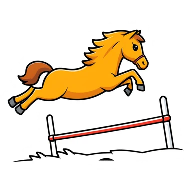 horse jumping over a dog sticker