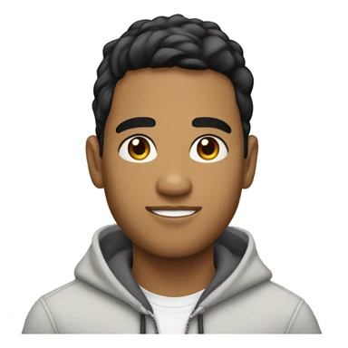 25-year old latino, light-brown skin, with black eyes and short hair, wearing a hoodie under a blazer sticker