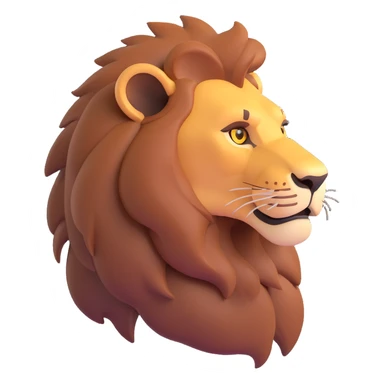FULL BODY panthera leo male style wild, full flat cute side profile design in 3d soft l centered composition cartoon style128x128 pixels

 sticker