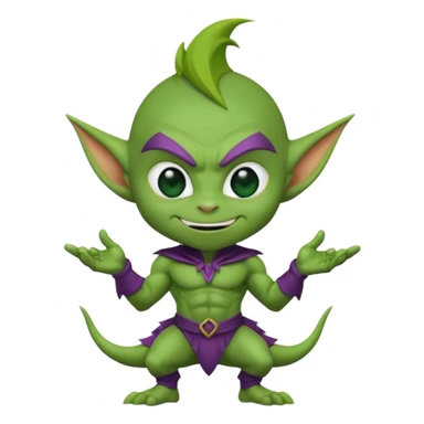 short green goblin, cute chibi full body sticker