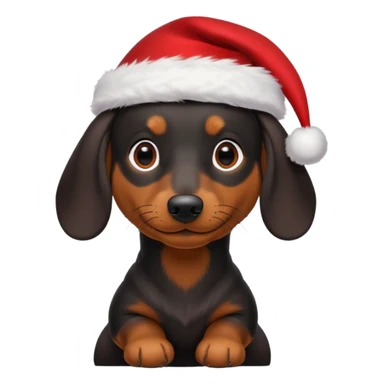 Black christmas dachshund  sticker