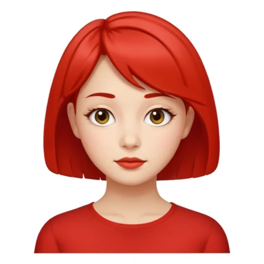 A woman in her 20s with medium short hair without bangs, with double eyelids, a round face shape, with a confident look on her face. And her nickname is tomato. sticker