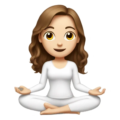 White girl with brown hair doing yoga sticker