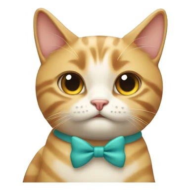 Cat with bow smirking  sticker