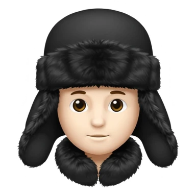 A blank Black ushanka hat sticker