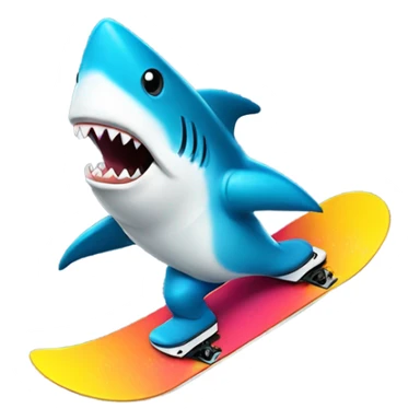 shark snowboarding sticker