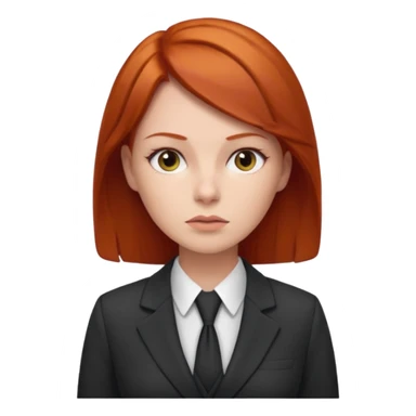 redhead woman with office look sticker