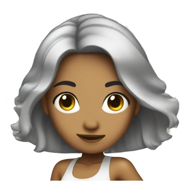 tan girl, with long black hair, disco dancing sticker