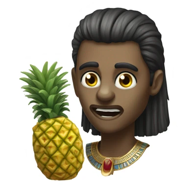 Ancient Egyptian vampire eating a pineapple  sticker