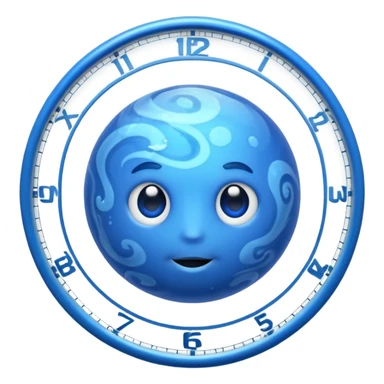 Planet Neptune with clock hands inside of it sticker