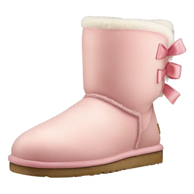 Light pink UGG boots with bow sticker