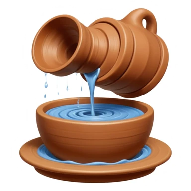 Realistic image of a potter's wheel in action, shaping wet clay into graceful shapes, water splashing gently sticker