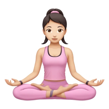 asian yoga girl light pink clothes  sticker