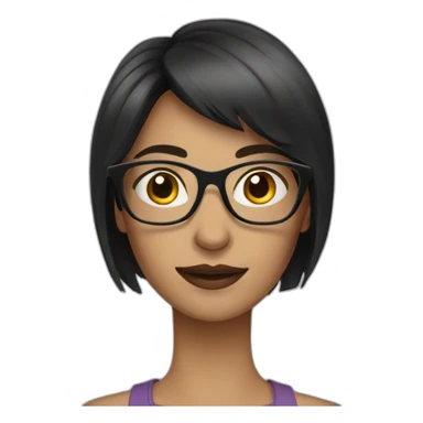 woman with short dark hair and glasses sticker