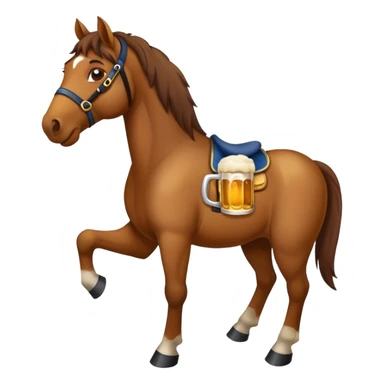 horse with a beer sticker