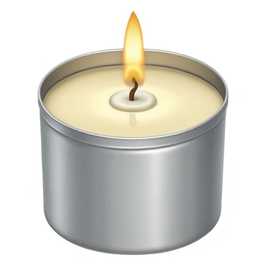 Vanilla candle – cream-colored wax in a silver tin sticker