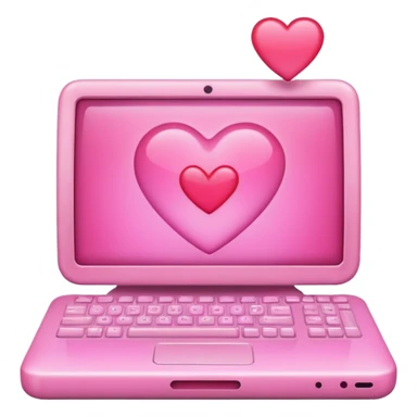 Pink computer with a little heart in the middle sticker