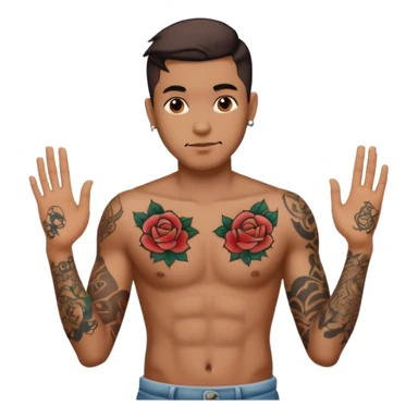 man have more tattoos on his body sticker