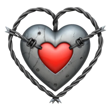 heart with a black barbed wire sticker