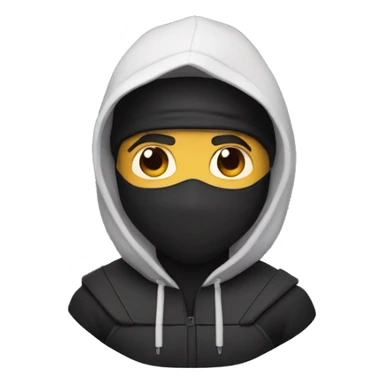 ninja in hood and airpods max sticker