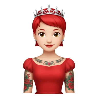 Tattooed princesses red dress short hair sticker
