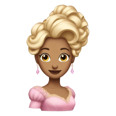 Princess with pink ballgown and light skin and big blonde hair updo pretty detailed realistic  sticker