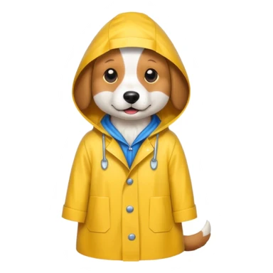 dog wearing a raincoat sticker
