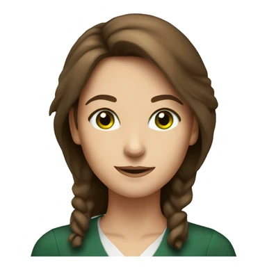 brown haired green eyed female teacher sticker