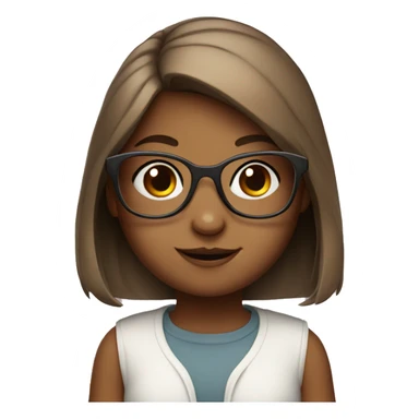 Girl brown bunny with glasses sticker